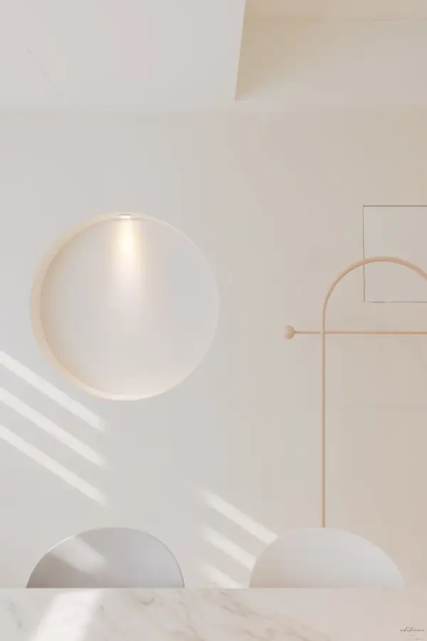 빛과 조형미가 어우러진 미니멀 오피스 디테일